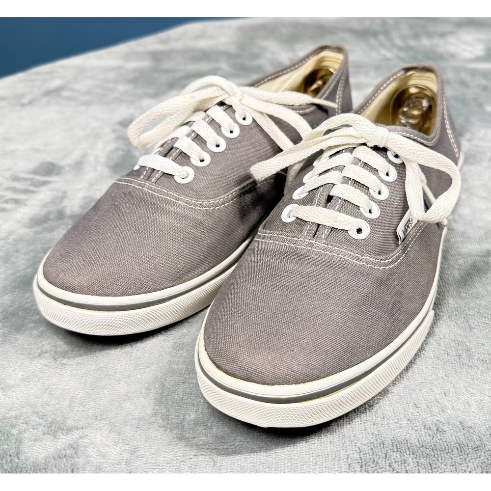 Vans Authentic Sneakers Womens 8.5 Men 7 Gray Canvas Lace Up Low Top Skate Shoes